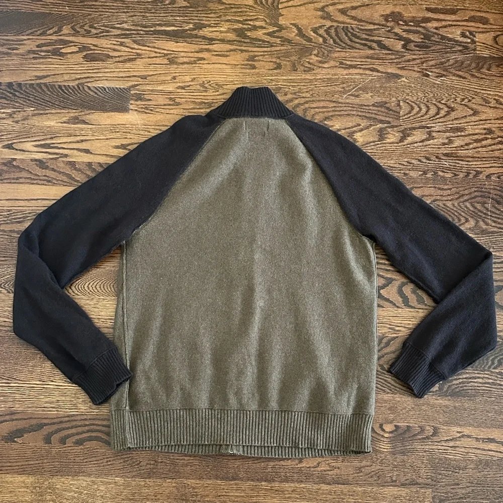 Banana Republic Luxury Blend Brown Angora Cashmere Zip-Up Sweater Men's Size L